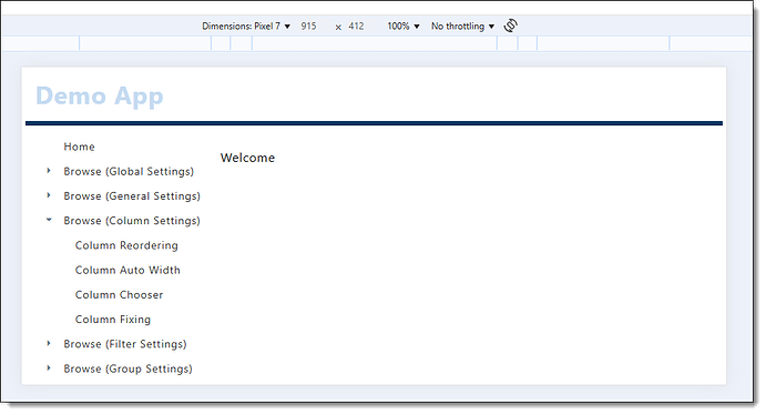 DevExtremeDemoAppRotatedShowingMenu